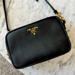 Black Prada Saffiano Camera Bag